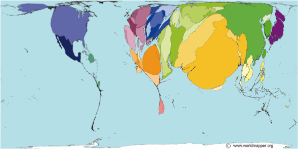 世界水资源耗损情况（2005年数据） 