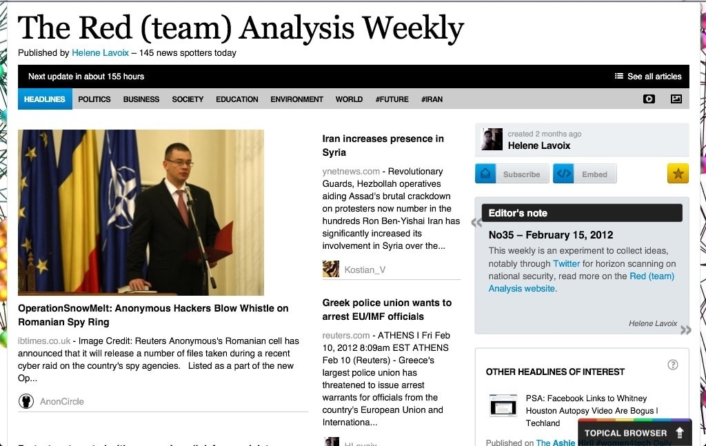 Horizon Scanning for National Security