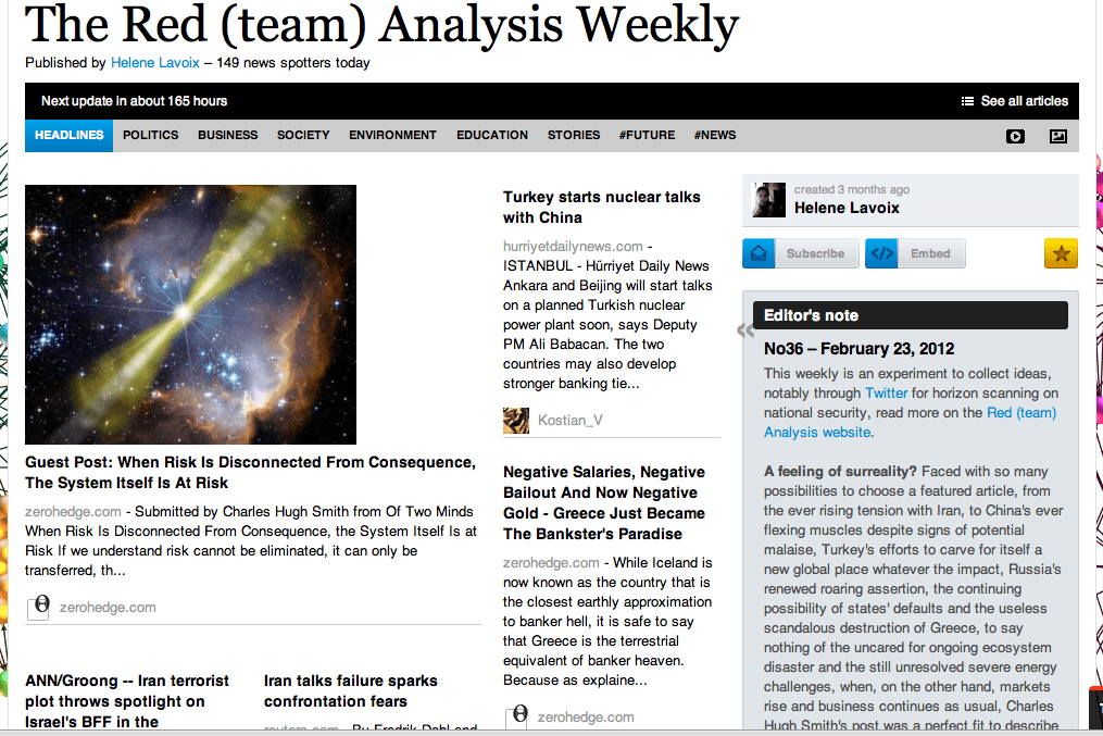The Red (Team) Analysis Weekly No36 - Horizon Scanning for National Security