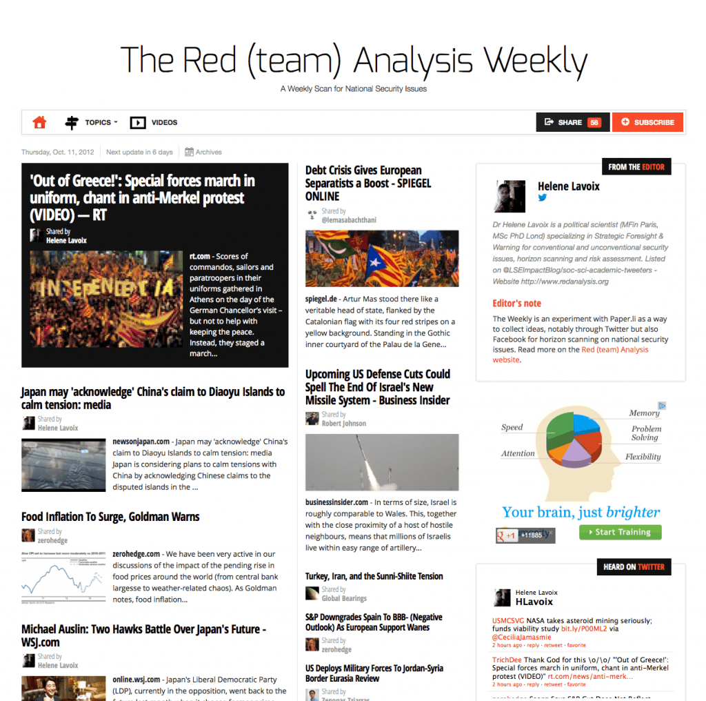 The Red (team) Analysis Weekly 2012-10-11