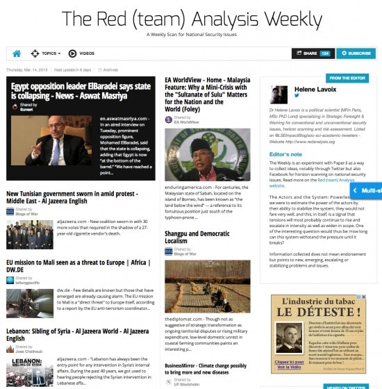 The Red team Analysis Weekly 91 National Security, Horizon Scanning, Warning, War, escalation